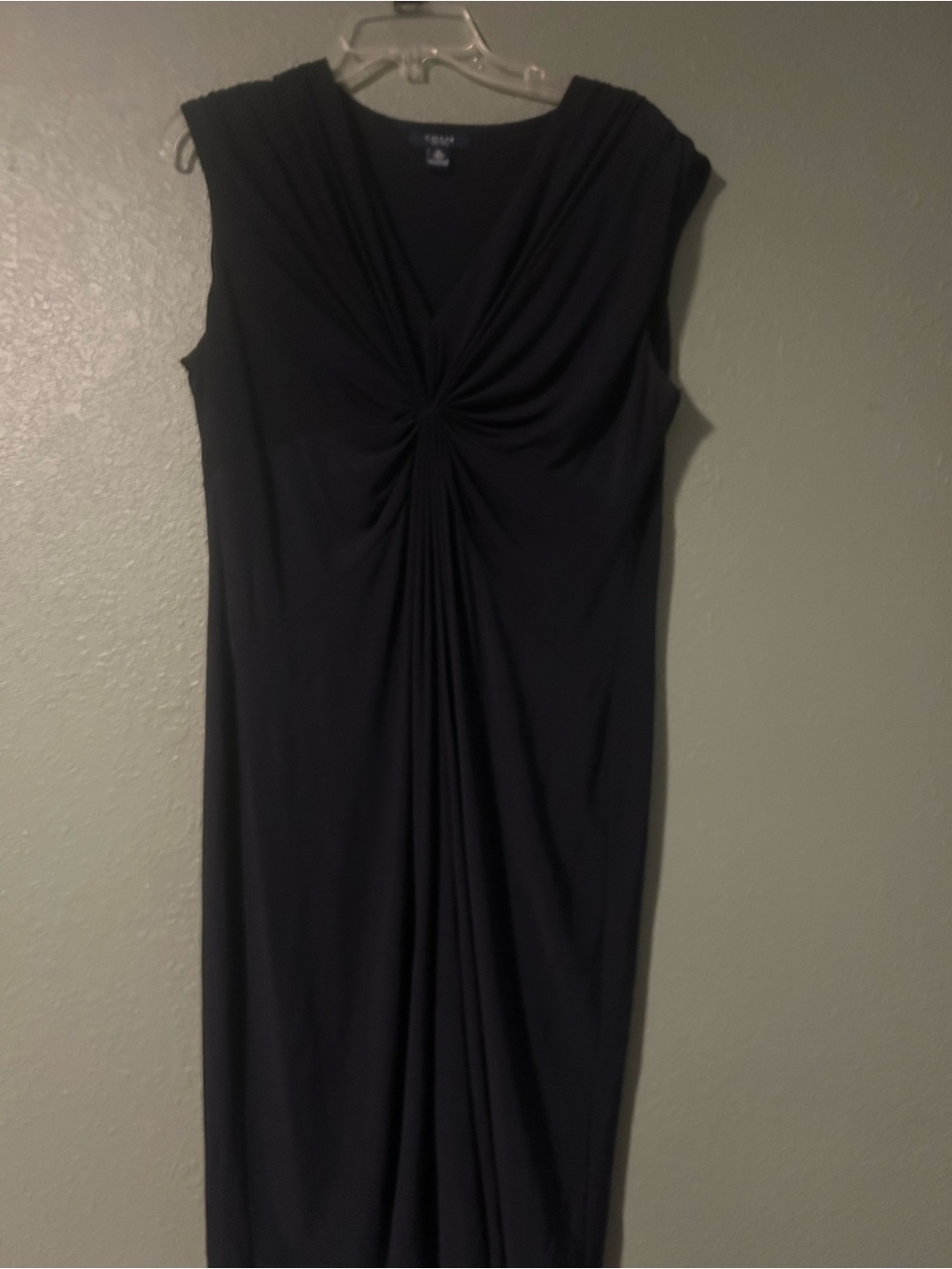 Navy Blue Chaps polyester & elastane dress with a twist detail in XL #chaps